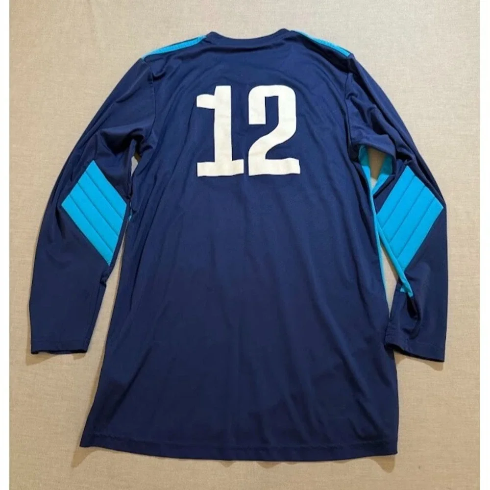 Juventus #12 Adidas Aeroready‎ Goaltender Jersey Mens Medium Blue Long Sleeve.